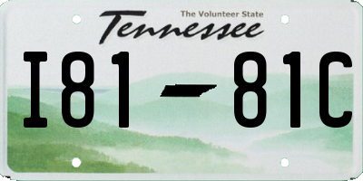 TN license plate I8181C