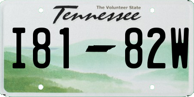 TN license plate I8182W