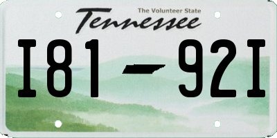 TN license plate I8192I
