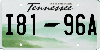 TN license plate I8196A