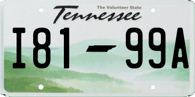 TN license plate I8199A