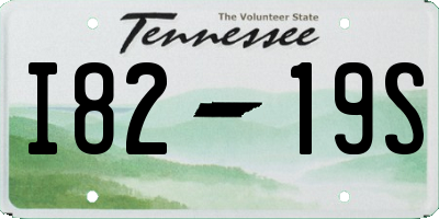 TN license plate I8219S