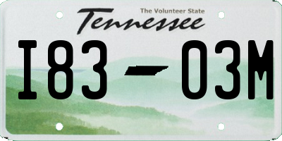 TN license plate I8303M