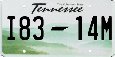 TN license plate I8314M