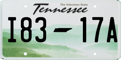 TN license plate I8317A