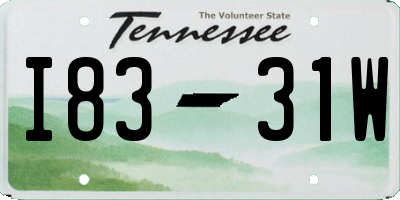 TN license plate I8331W