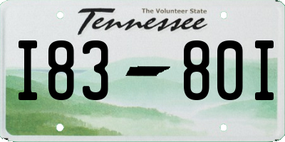 TN license plate I8380I