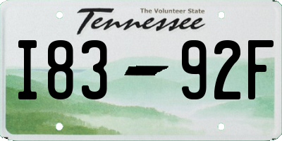 TN license plate I8392F