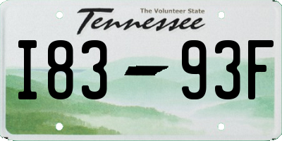 TN license plate I8393F