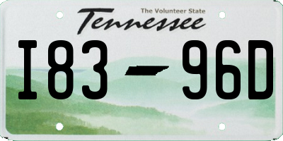 TN license plate I8396D