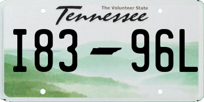 TN license plate I8396L