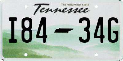 TN license plate I8434G