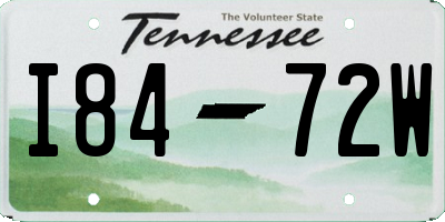 TN license plate I8472W