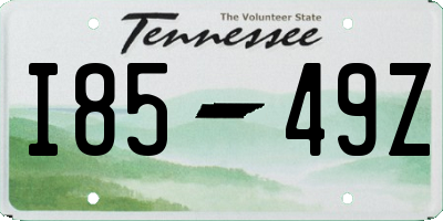 TN license plate I8549Z