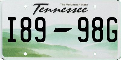 TN license plate I8998G