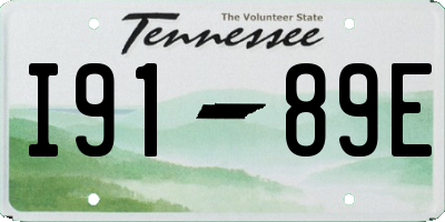 TN license plate I9189E