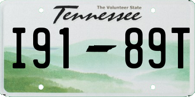 TN license plate I9189T