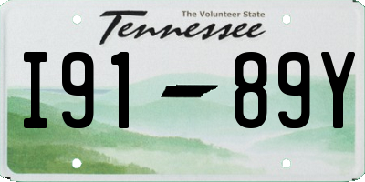 TN license plate I9189Y