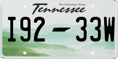 TN license plate I9233W
