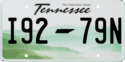 TN license plate I9279N