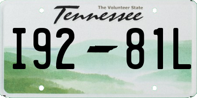 TN license plate I9281L