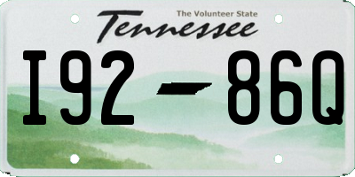 TN license plate I9286Q