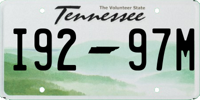 TN license plate I9297M