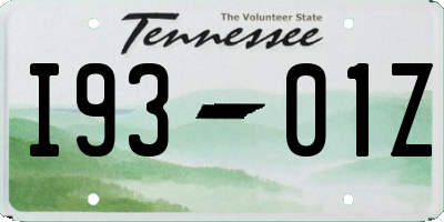 TN license plate I9301Z