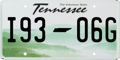 TN license plate I9306G