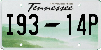 TN license plate I9314P
