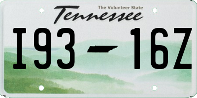 TN license plate I9316Z