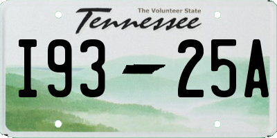 TN license plate I9325A