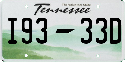 TN license plate I9333D