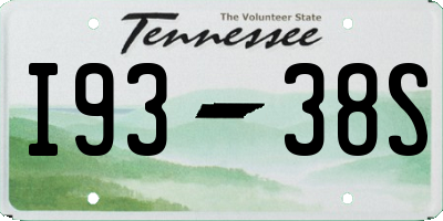 TN license plate I9338S
