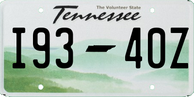 TN license plate I9340Z