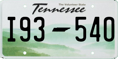 TN license plate I9354O