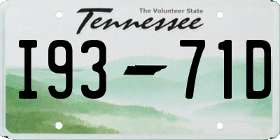 TN license plate I9371D