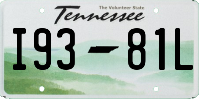 TN license plate I9381L