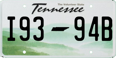 TN license plate I9394B