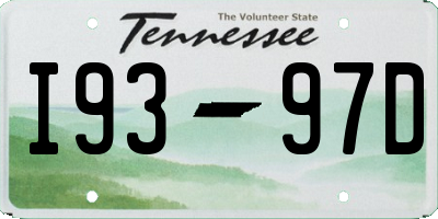 TN license plate I9397D