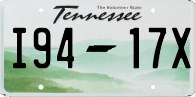 TN license plate I9417X