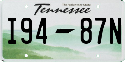 TN license plate I9487N