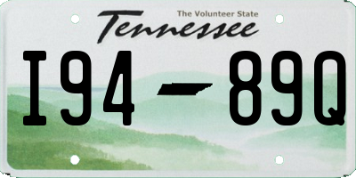 TN license plate I9489Q