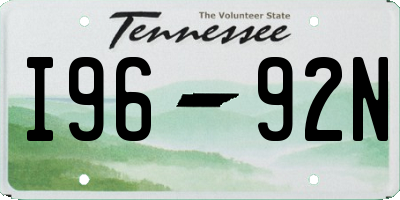 TN license plate I9692N