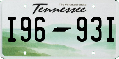 TN license plate I9693I