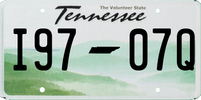 TN license plate I9707Q