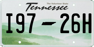 TN license plate I9726H
