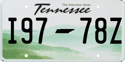 TN license plate I9778Z