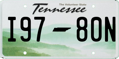 TN license plate I9780N