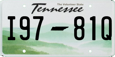 TN license plate I9781Q